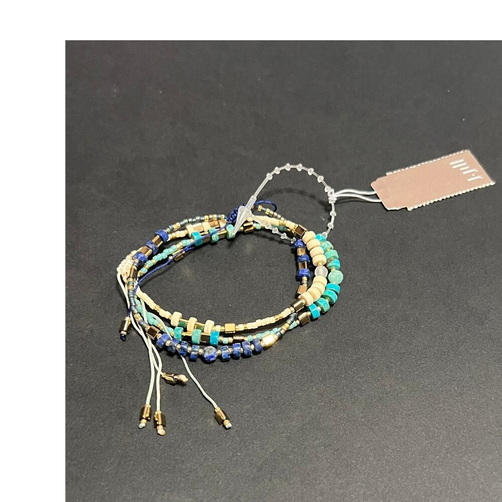 J. Jill Multi-Strand Beaded Cord Bracelet Set NWT